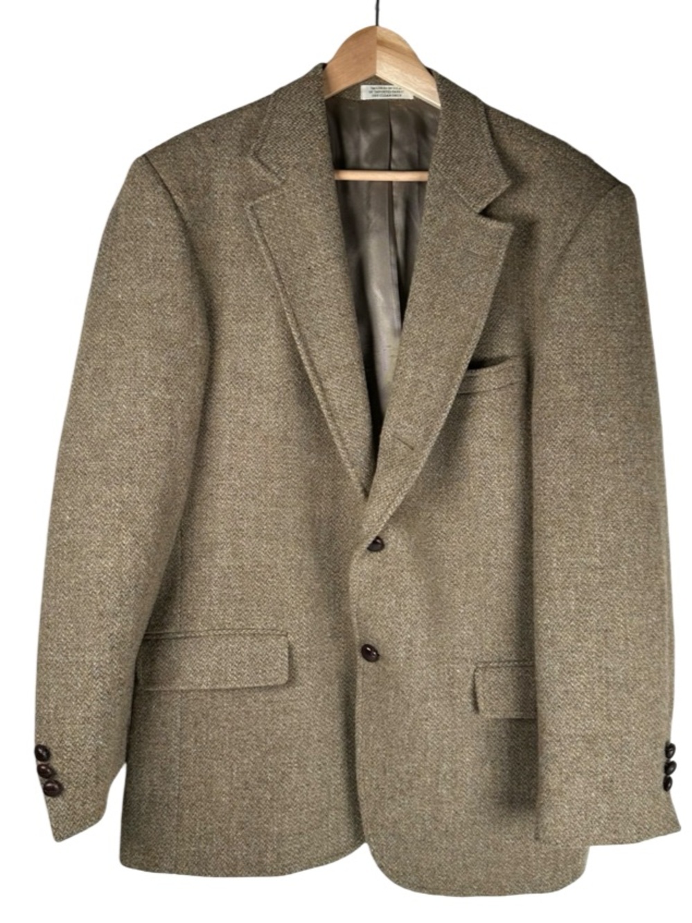 Orvis Harris Tweed Vintage Tan Wool Heavy Sport Coat Blazer Men’s Size 44 long